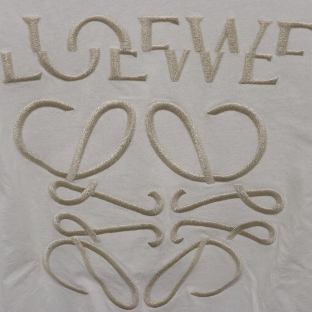 LOEWE (ロエベ) アナグラム刺繍 半袖Tシャツ ホワイト クルー