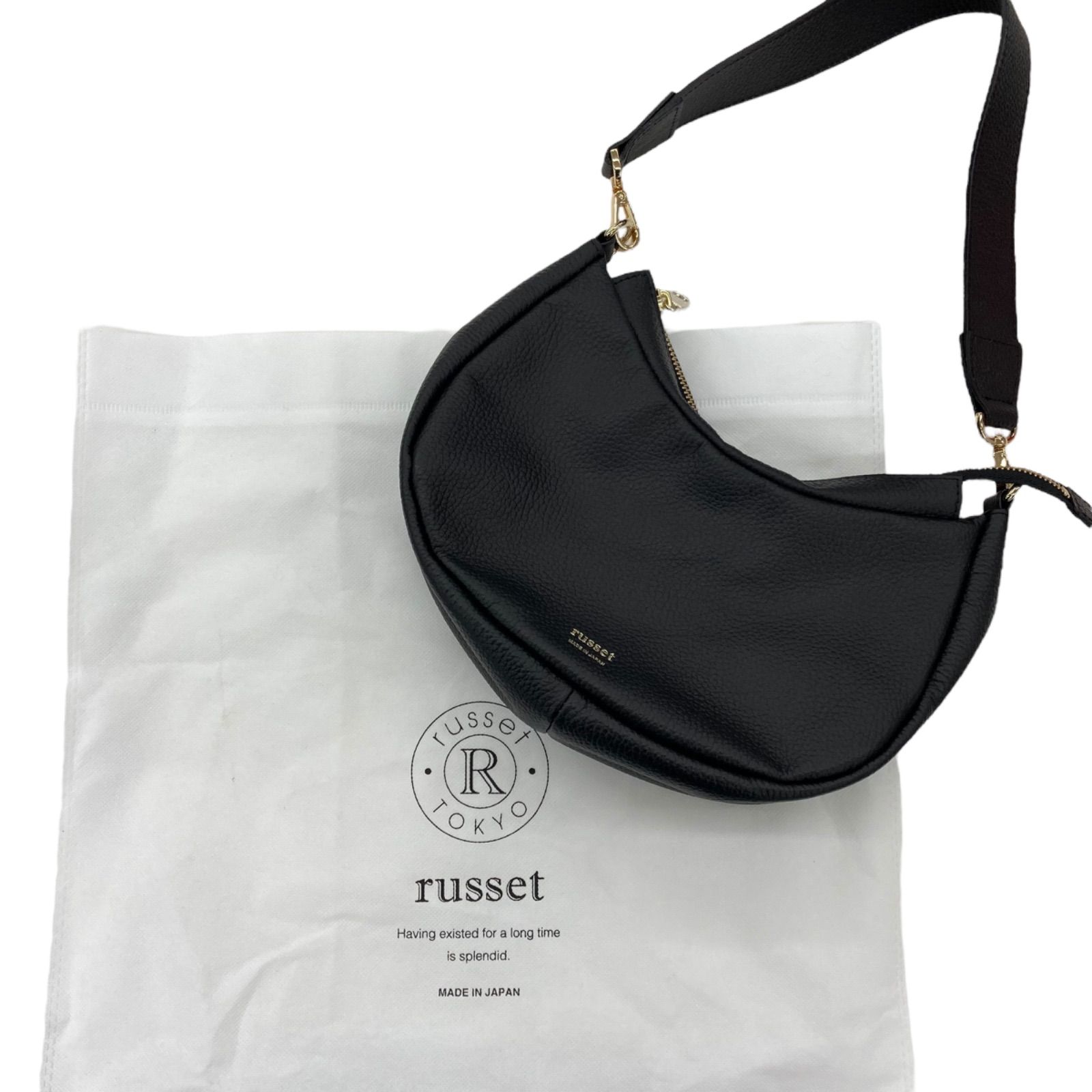 186001 ☆美品☆ russet ラシット ハーフムーンワンショルダーバッグ 