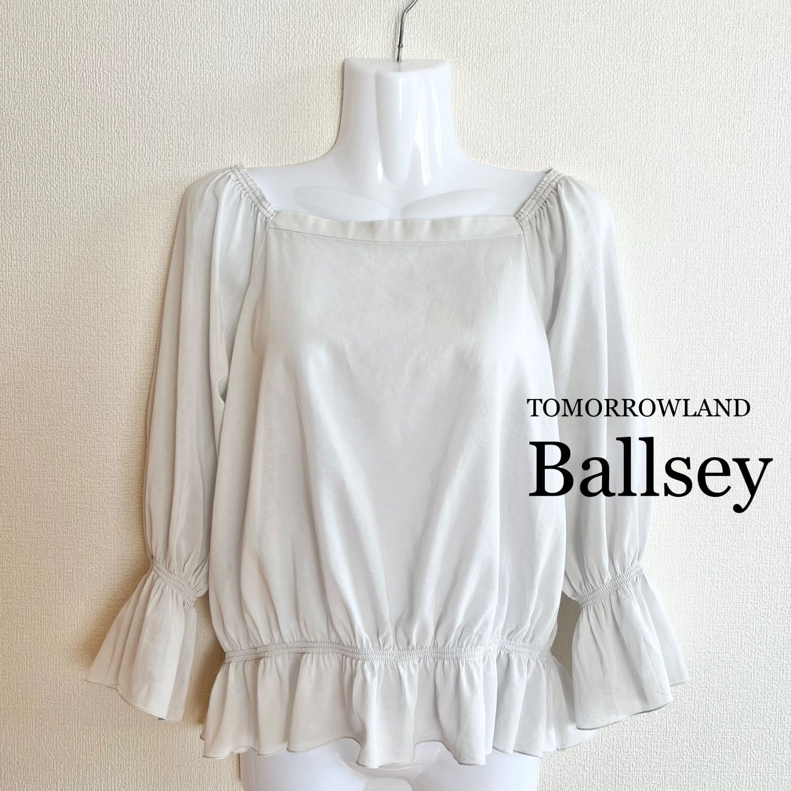 ギャザー　ブラウス Ballsey トゥモローランド TOMORROWLAND BALLSEY コットンボイルギャザーブラウス【☆美品