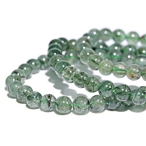K1879-7m〕7mmお買い得 グリーンルチルクォーツ ブレスレット Green