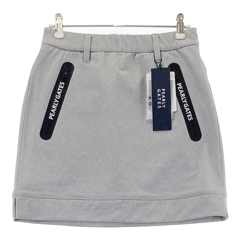 サイズ 00 PEARLY GATES パーリーゲイツ 055-2234116 裏起毛 ストレッチスカート ヘリンボーン柄 グレー系 240101521288 ゴルフウェア レディース ストスト