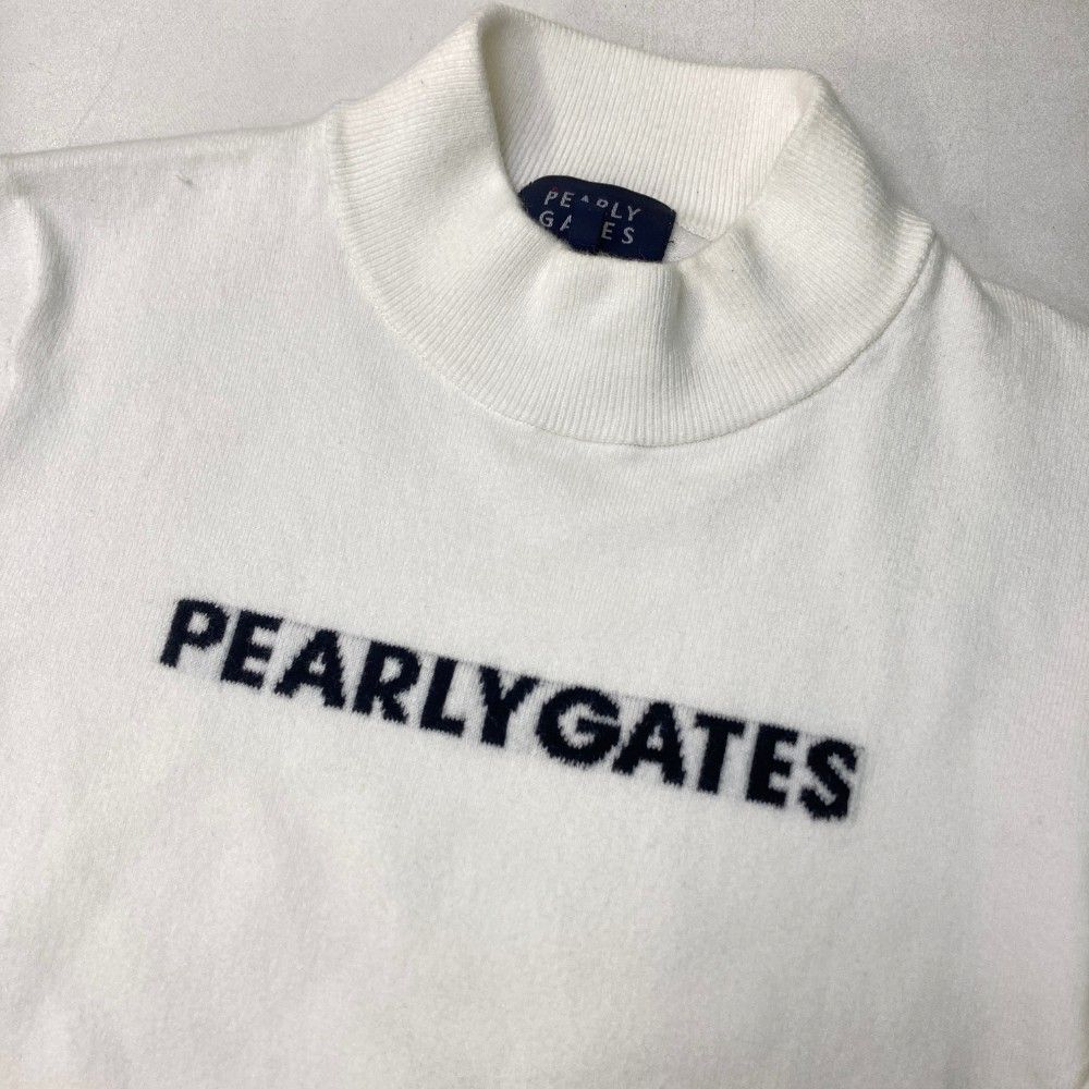 サイズ：0 PEARLY GATES パーリーゲイツ 2023年モデル ハイネック ニットセーター  ホワイト系 [240101461044] ゴルフウェア レディース ストスト サイズ：0 PEARLY GATES パーリーゲイツ 2023年モデル