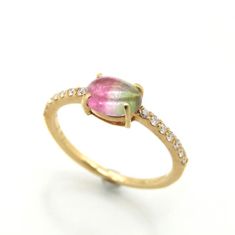 BIZOUX ビズー リング バイカラートルマリン 0.588ct K18YG