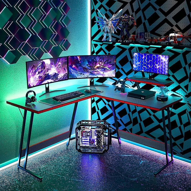 Victone L字ゲーミングデスク 120×120 Victone ゲーミングデスク L字デスク「メーカー2年」 幅120cm