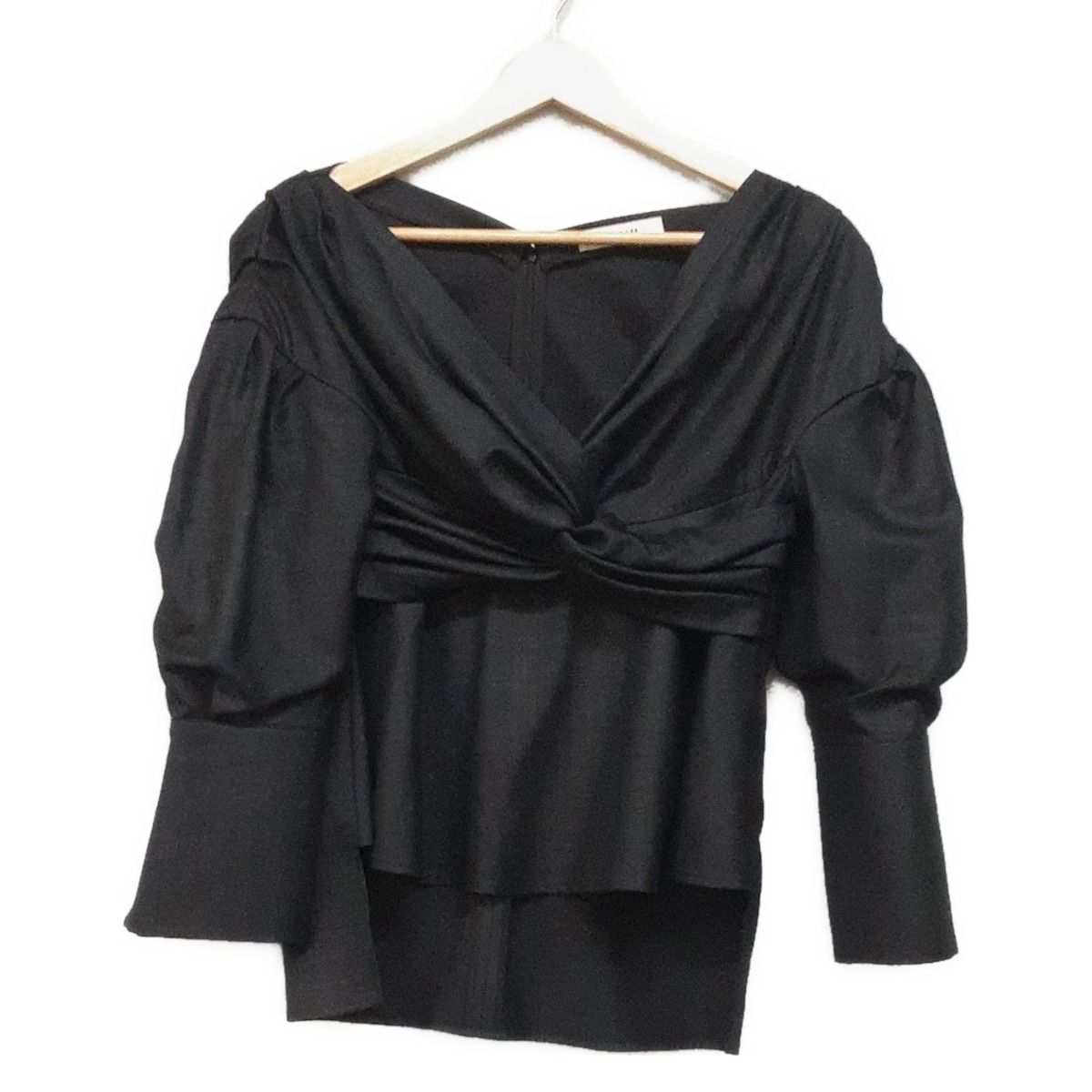 ADEAM アディアム 七分袖カットソー サイズ0 XS レディース - 黒 Vネック