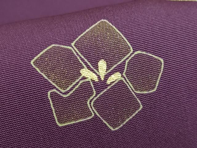 平和屋着物□極上 塩瀬 九寸開き名古屋帯 駒刺繍 色紙花文 金彩 桑の実  