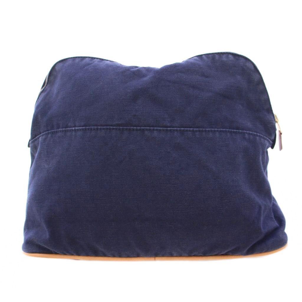 エルメス HERMES ボリードGMキャンバスポーチ バス用 Hロゴ 紺 ネイビー BB OH DECORATOM_COM_BR