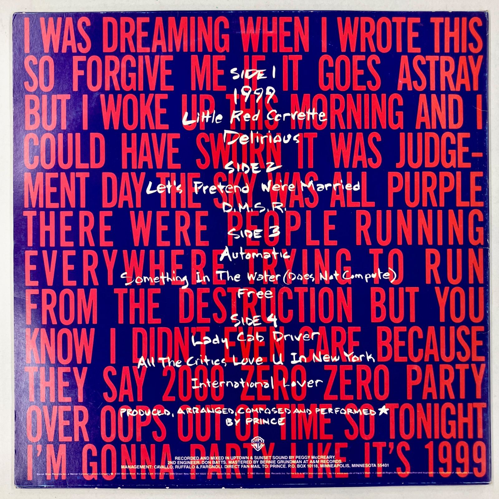 PRINCE/プリンス/1999/P-5617-8/LP/2枚組/レコード/12インチ/帯付/中古