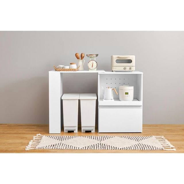 萩原 Hagihara 伸縮キッチンカウンター（収納庫タイプ） ホワイト VKC