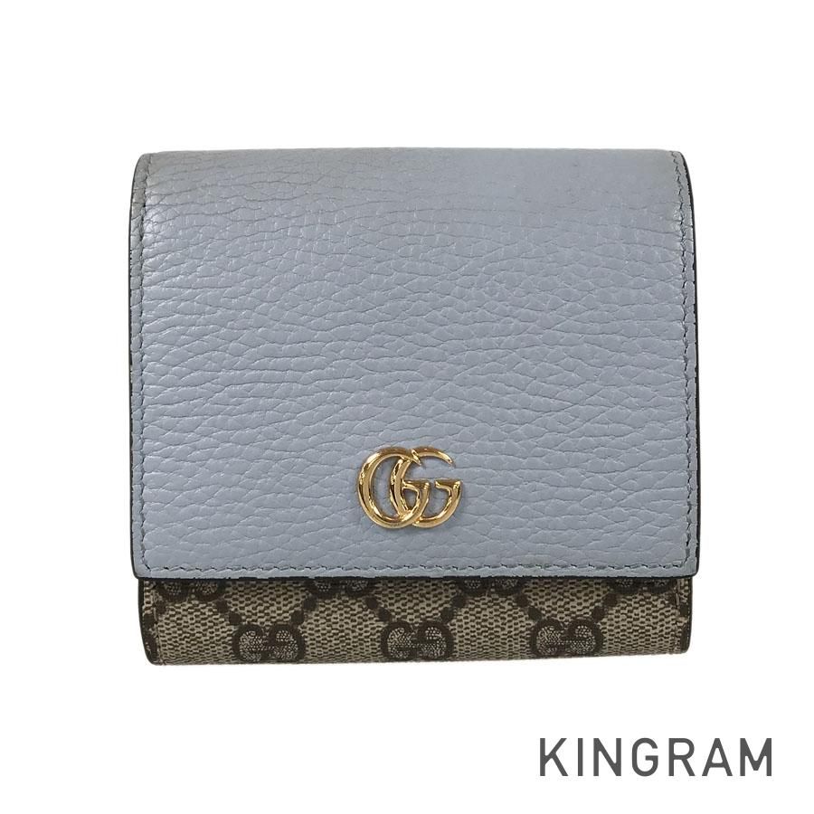 グッチ GUCCI GGスプリーム GGマーモント ミディアム ウォレット 598587 レザー 二つ折り財布 rna【中古】