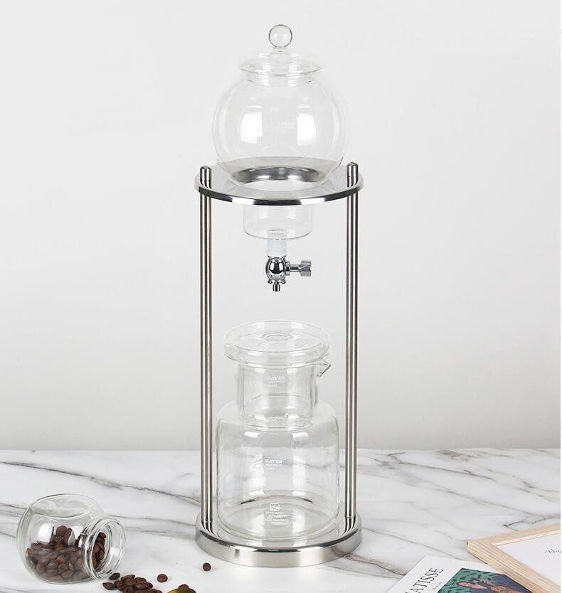 シルバー 600mlコールドブリュードリップ コーヒーポット コーヒーメーカー 水出しコーヒー カフェ