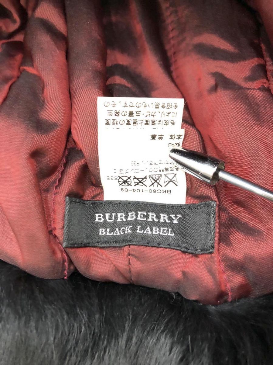 BURBERRY バーバリー ブラックレーベル 羊革 フライト キャップ 黒  ◆■◎メンズ