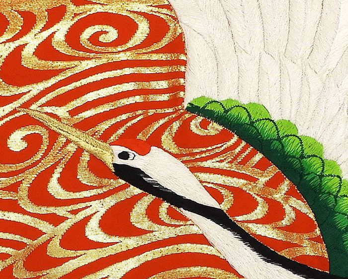 色打掛 正絹 流水舞鶴模様 打掛 花嫁衣裳 婚礼 リサイクル ブライダル