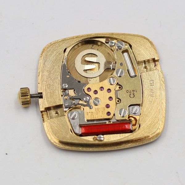 オメガ デビル スクエア 風防付 ムーブメント QZ ゴールド文字盤