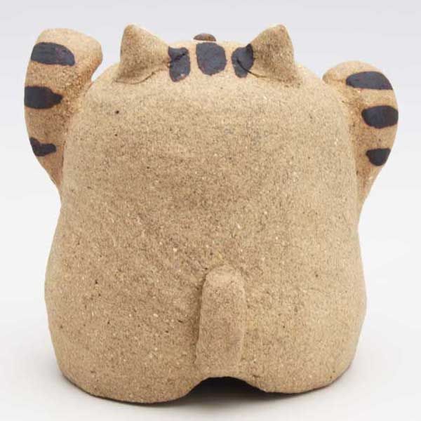 美濃焼　志野焼　陶器製　猫　水滴　置物　時代箱付　C　R3201 美濃焼 志野焼 陶器製 猫 水滴 置物 時代箱付 C R3201