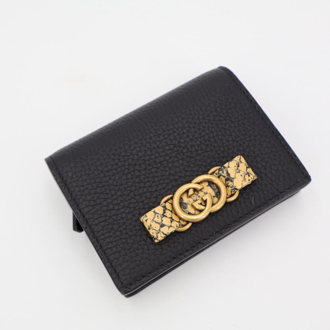 GUCCI グッチ 746059 インターロッキングG 二つ折り財布（小銭入れあり） レザー パイソン レディース [中古] GUCCI - GUCCI グッチ 746059 インターロッキングG 二つ折り財布（小銭