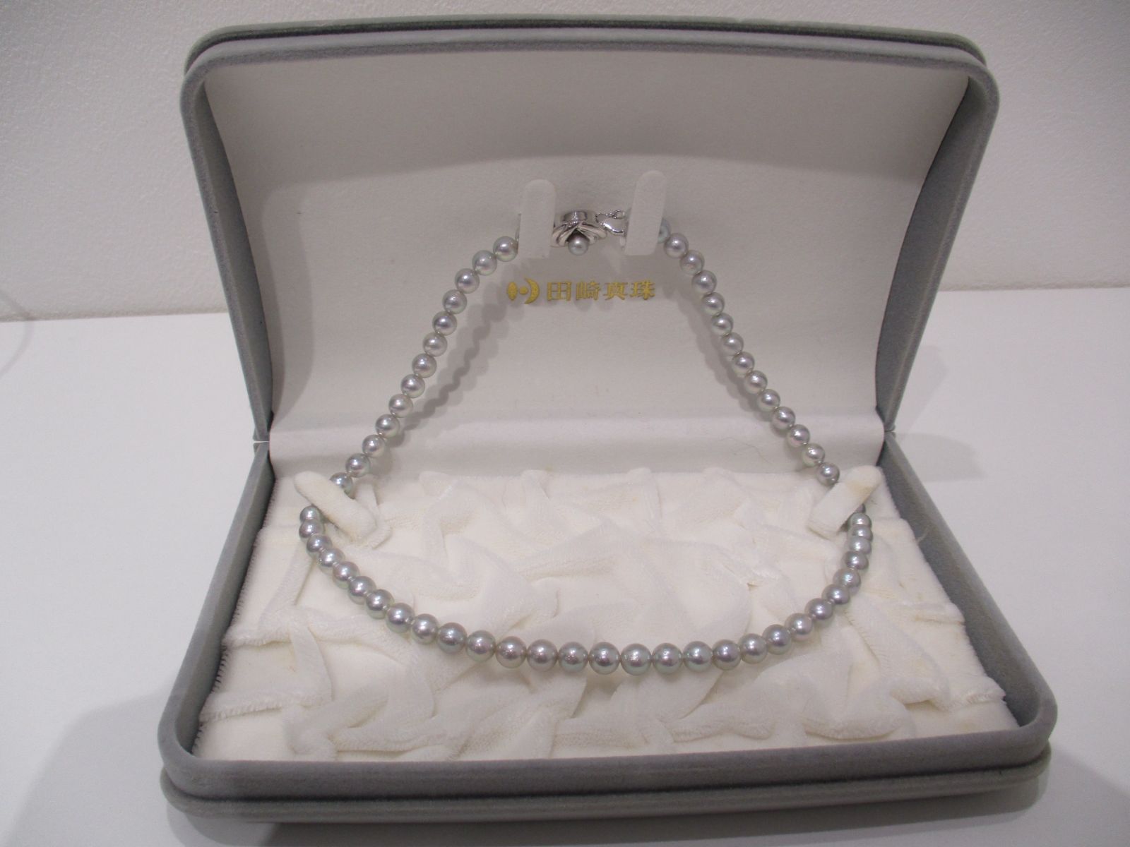 TASAKI 真珠 パールネックレス 専用ケース付き TASAKI 田崎真珠 タサキ パールネックレス 43cm 7.5mm〜8.0mm