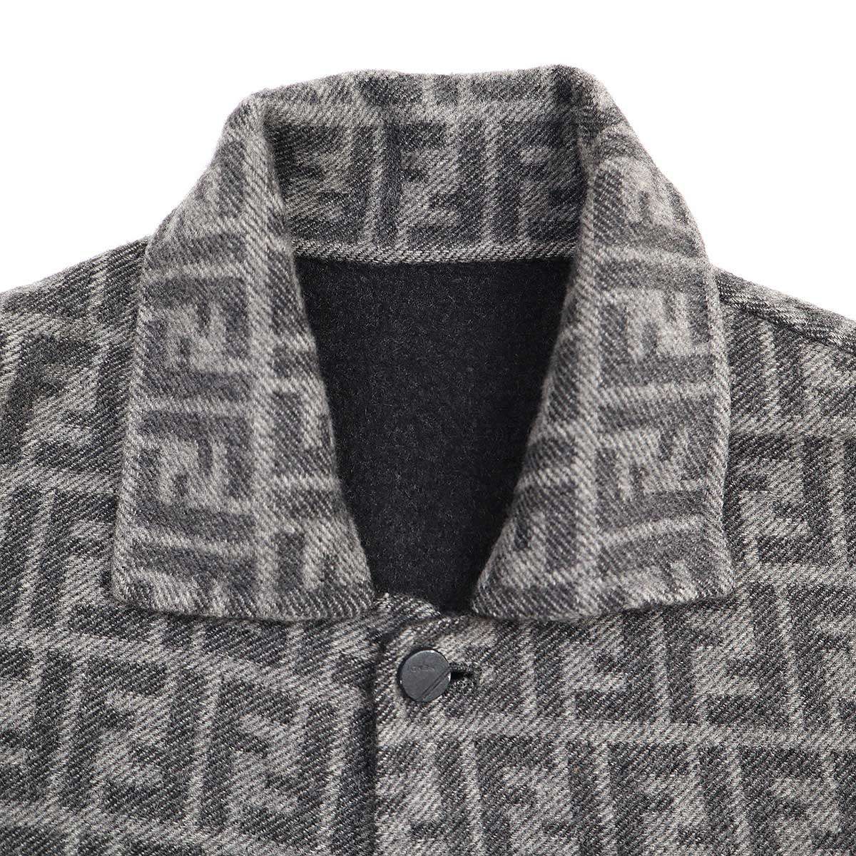 花 訳あり FENDI ズッカ柄ロングコート FENDI フェンディ ズッカ柄リバーシブルカシミヤロングコート