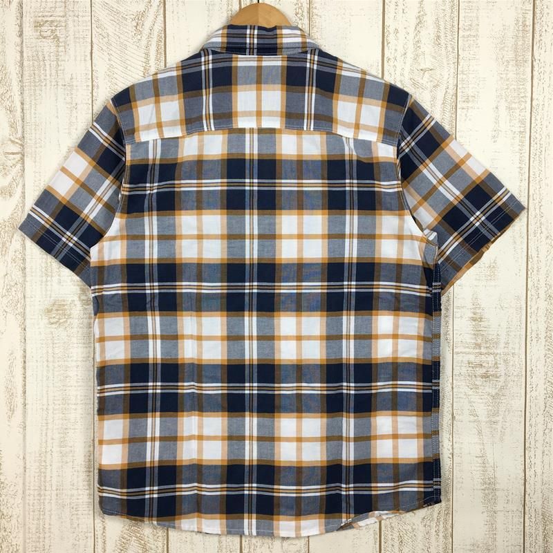 MENs S マウンテンハードウェア ショートスリーブ プレイド シャツ Short Sleeve Plaid Shirt コットン/ポリ 速乾 MOUNTAIN HARDWEAR OE6525 ネイビー系