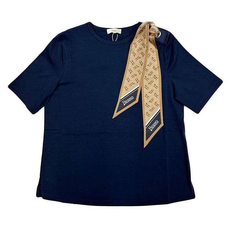HERNO カノコ Tシャツ ワンポイント JG000230U-54005-9200 NAVY 楽天市場】ヘルノ HERNO 鹿の子編 Tシャツ 刺しゅう ワン