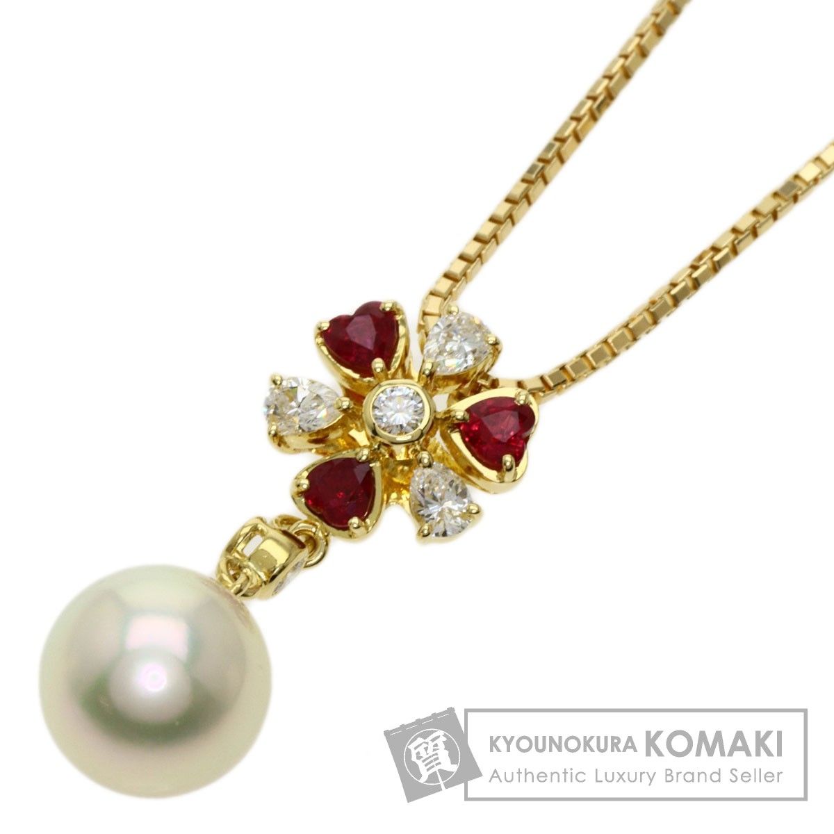 MIKIMOTO ミキモト アコヤパール 真珠 ルビー ダイヤモンド ネックレス