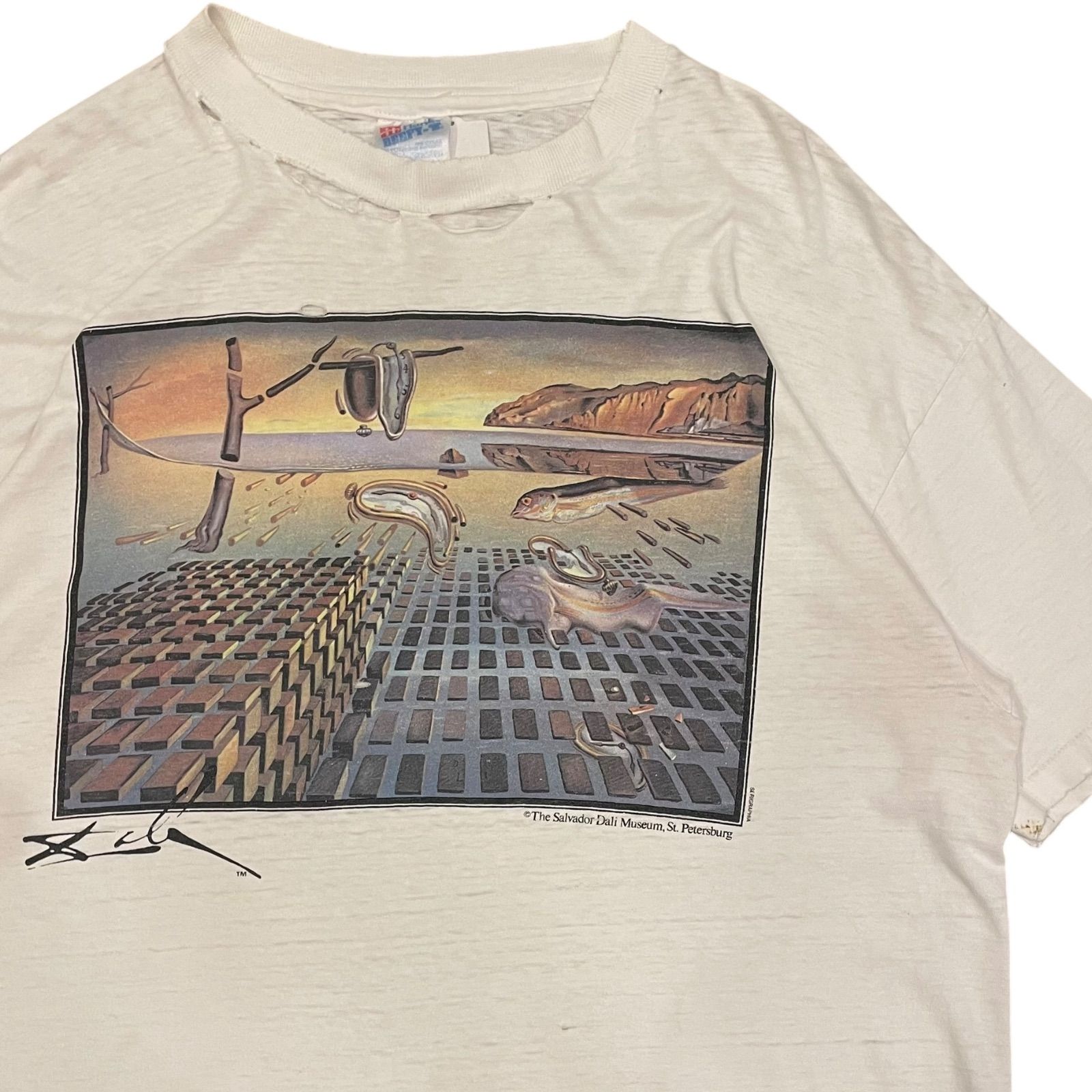 salvador dali 記憶の固執の崩壊　Tシャツ 90's Salvador Dali Art T-shirt 