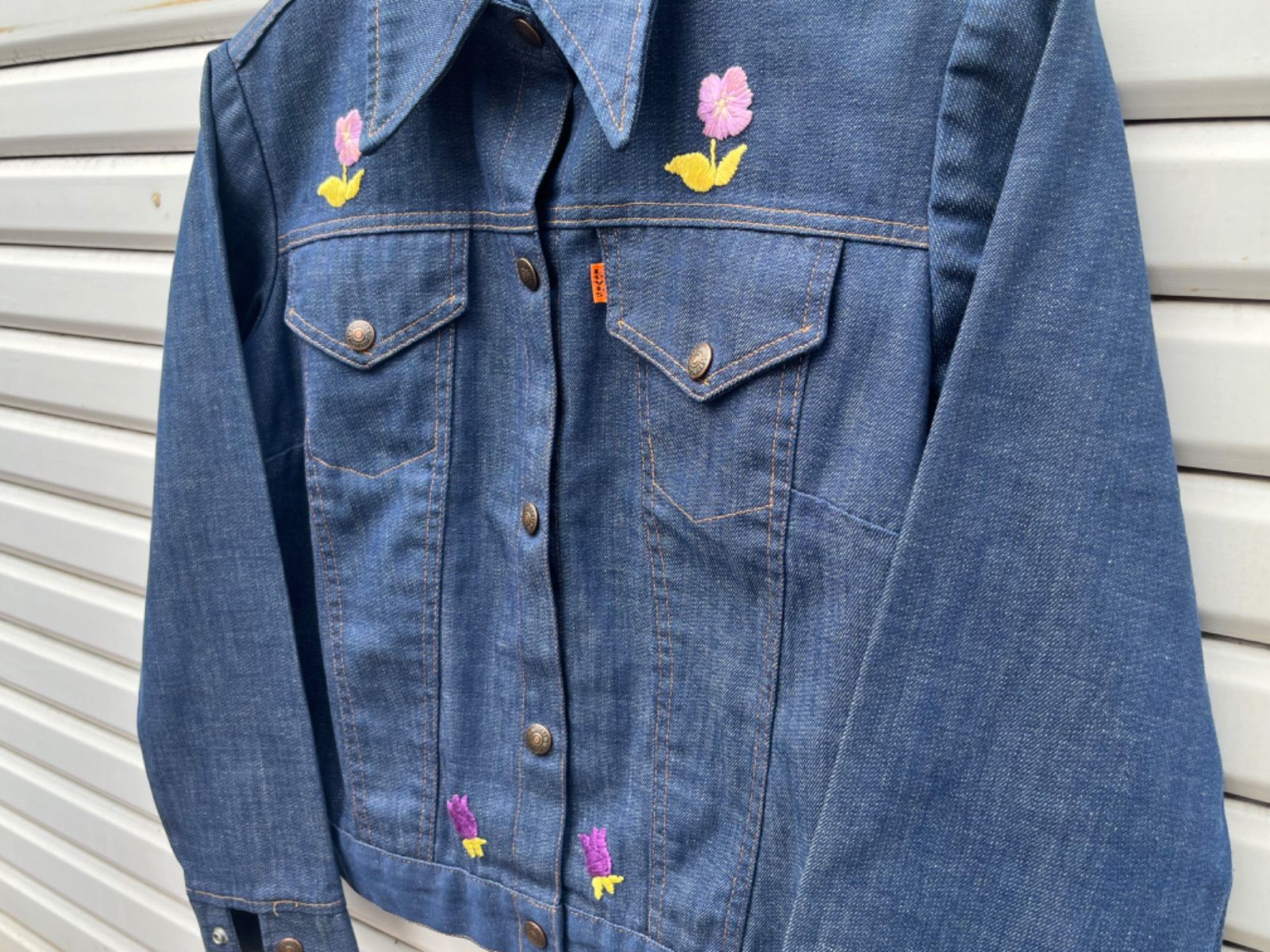 70's Levis for gals Flower刺繍デニムjacket 【ヴィンテージ