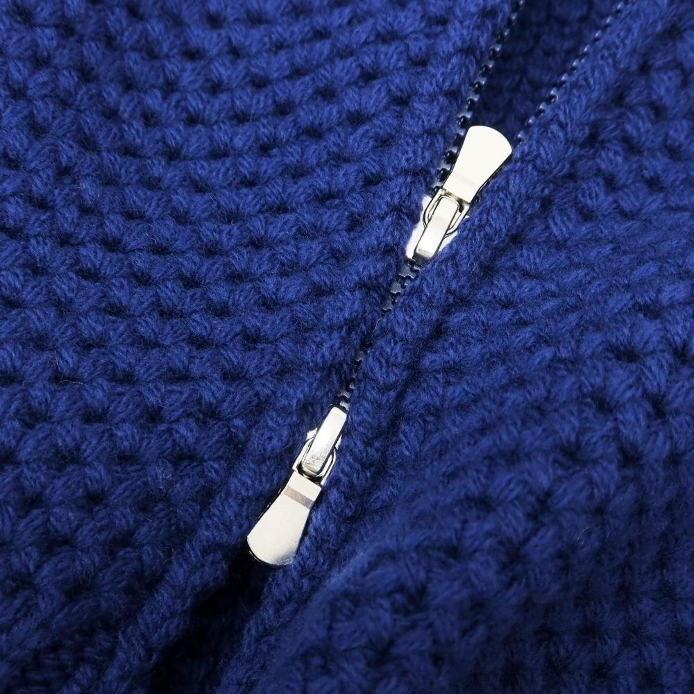 Gran Sasso ジップアップ カーディガン ネイビー　52 GRANSASSO＜グランサッソ＞ ジップアップニットカーディガン（2248035