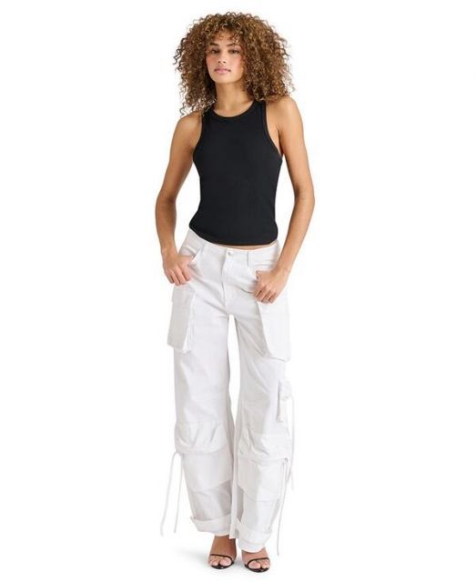 【送料無料】 スティーブ マデン レディース カジュアルパンツ カーゴパンツ ボトムス Women's Duo Denim Cotton Cargo Pants White