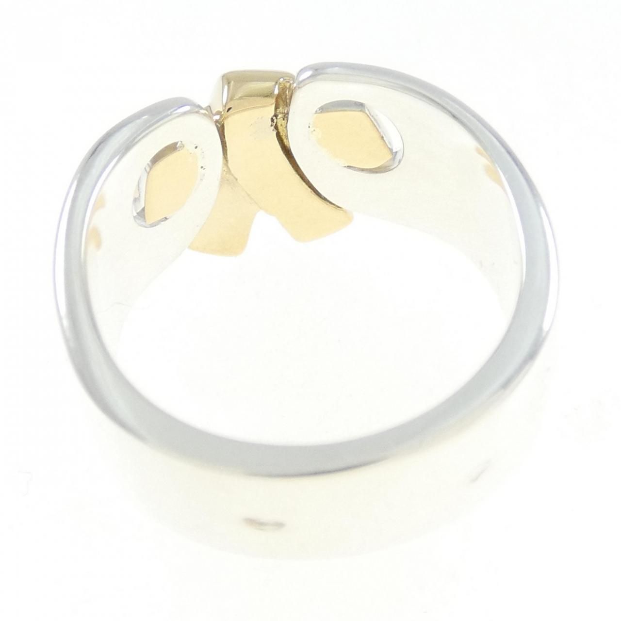 エルメス HERMES オランプ SV925 K18 コンビ Hロゴ 2連 リング/指輪#52