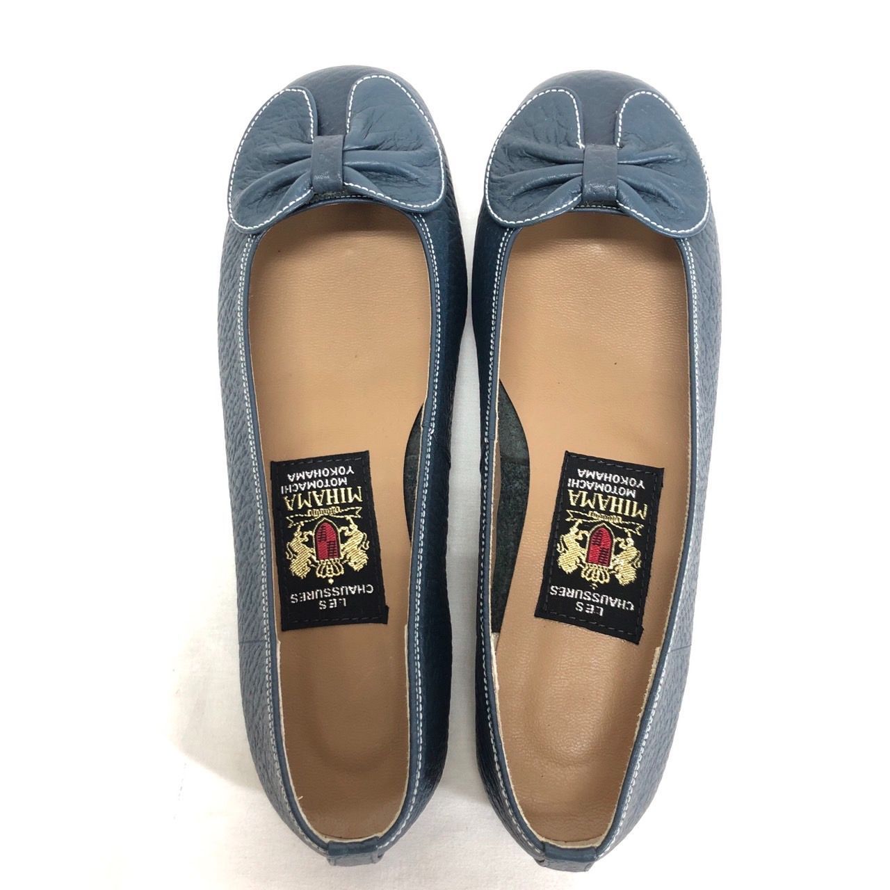【極美品】MIHAMA ネイビー リボン フラットシューズ23.5cm セール】 フラットシューズ （フラットシューズ）｜MIHAMA
