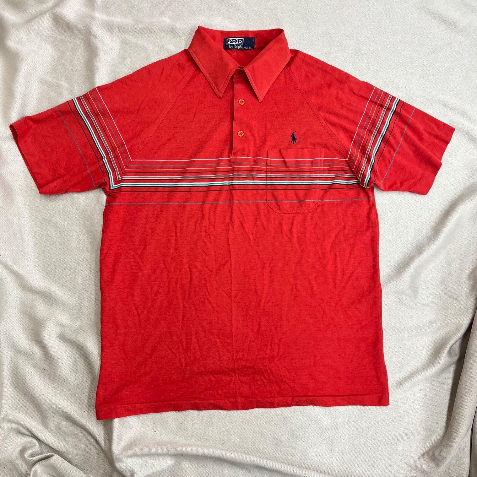 Polo by Ralph Lauren ポロシャツ M 〜 L 相当 タグ なし 赤 レッド 