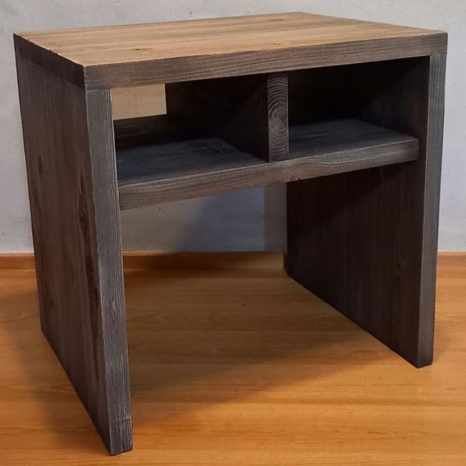 杉古材リメイク 円テーブル ディスプレイ台 シェルフ サイドテーブル アンティーク