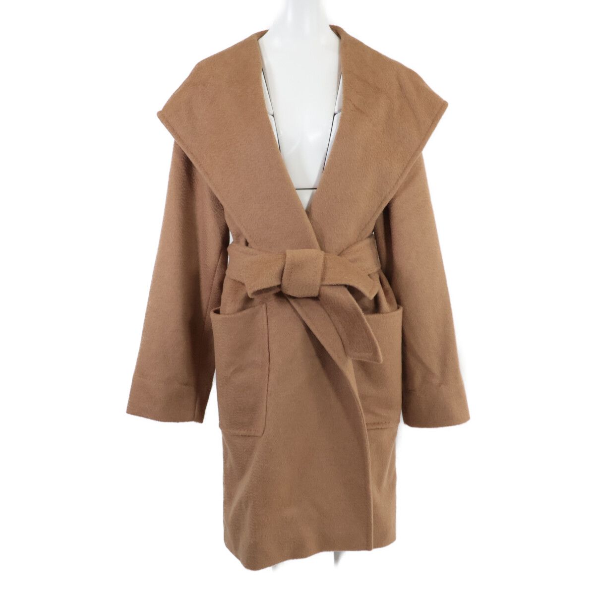 Max Mara マックスマーラ | 正規 10860499 キャメル100％ ベルト付 フーディ ガウン 50