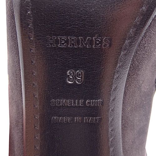 エルメス HERMES パンプス レディース ブランド
   スウェード グレー サイズ39 24.5cm