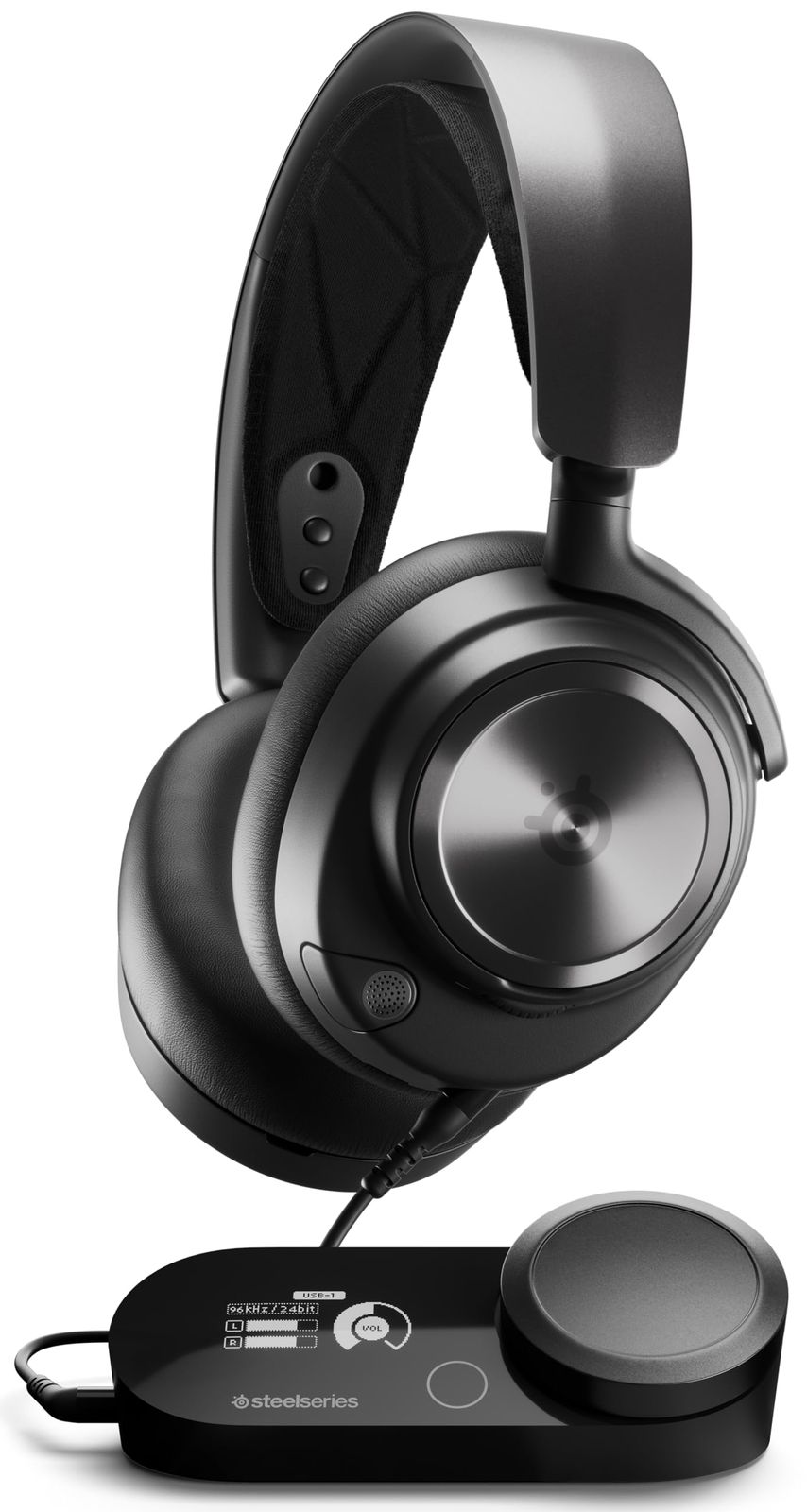 SteelSeries ゲーミングヘッドセット ヘッドホン Arctis Nova Pro 軽量 有線 密閉型 ハイレゾ PC PS5 PS4 Switch 対応 DAC搭載 Hi-Fiサウンド 61527 ブラック 調整可能 