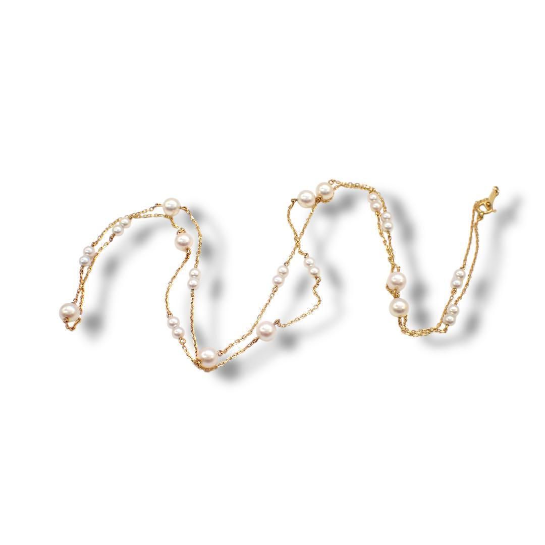 ミキモト 3.5〜5.5 あこや真珠 ステーション ネックレス K18 4214 ミキモト 3.5～5.5 あこや真珠 ステーション ネックレス K18 4214 正規