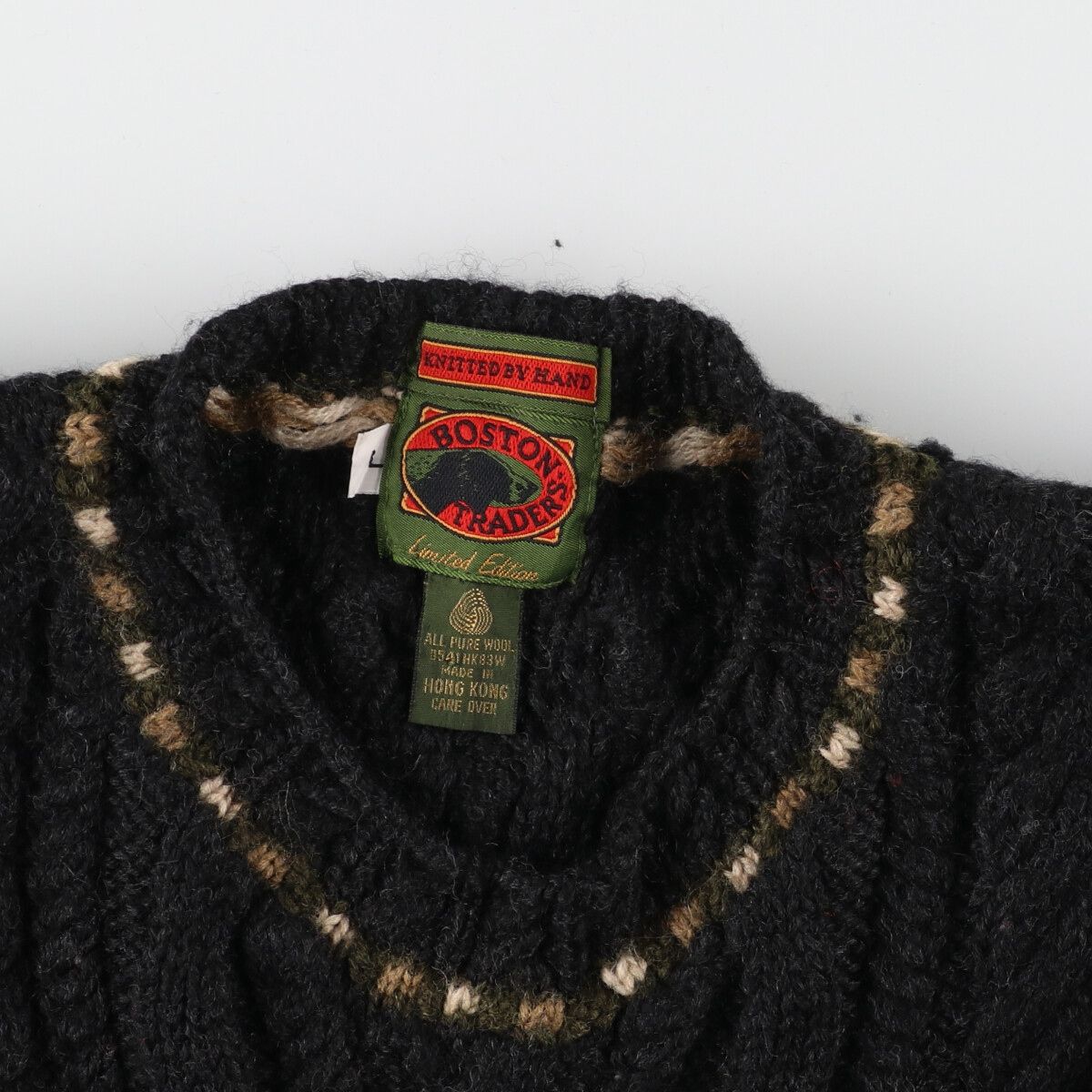 古着 90年代 BOSTON TRADERS HAND KNIT ハンドニット 総柄 古着 90年代 BOSTON TRADERS HAND KNIT ハンドニット 総柄