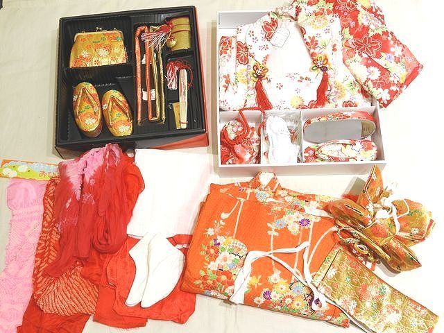 女の子 七五三 祝着 等セット まとめて 着物 小物 等々 7E