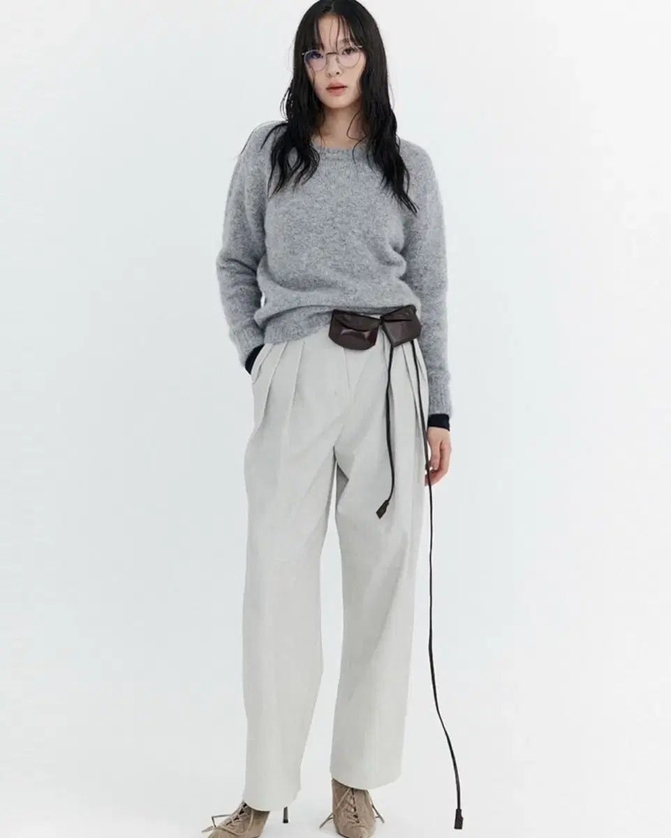 ワンダーカンマー コットン パンツ グレー Washed Cotton Wide Pa