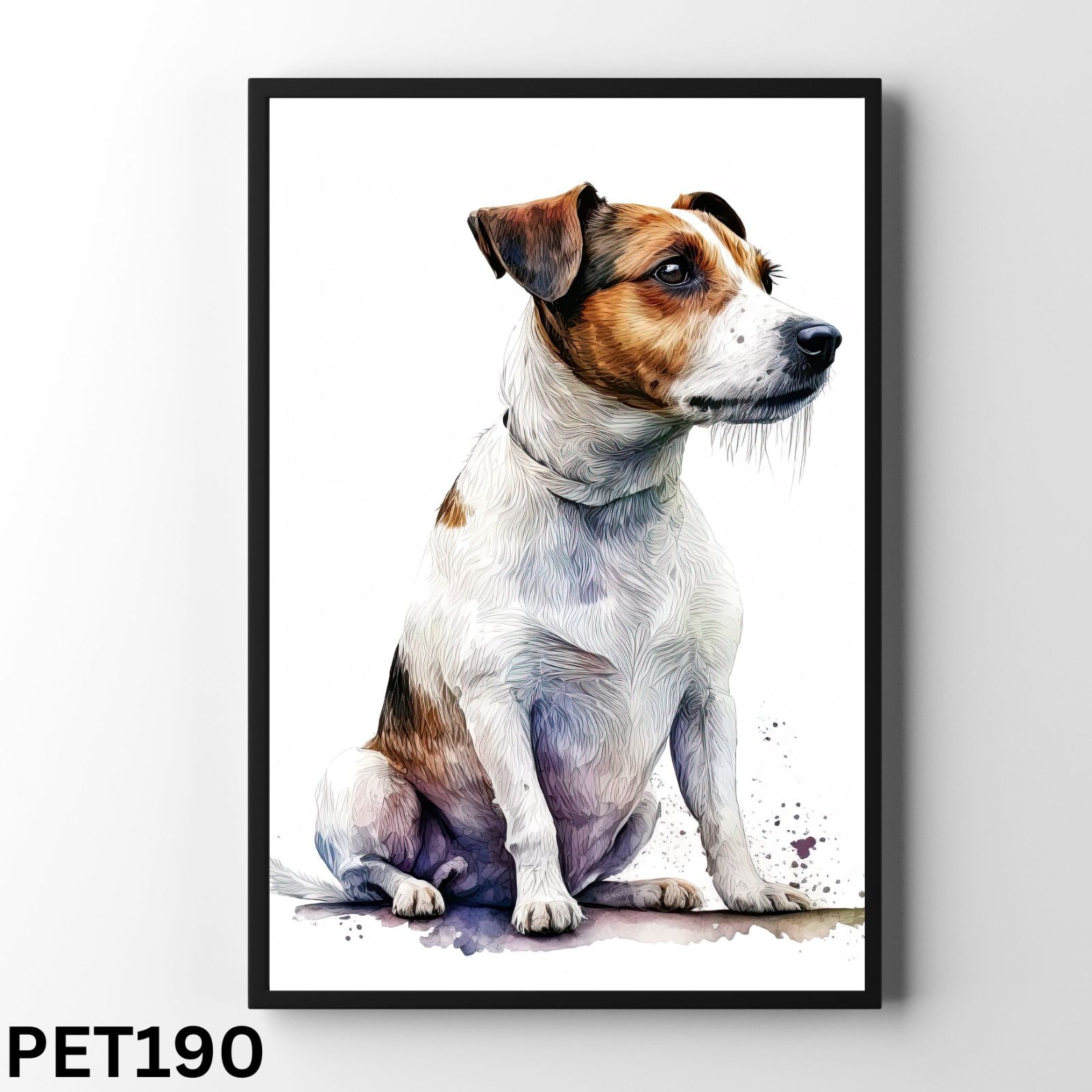 PET187~192】ジャックラッセルテリア犬 犬アート 水彩 いぬの絵