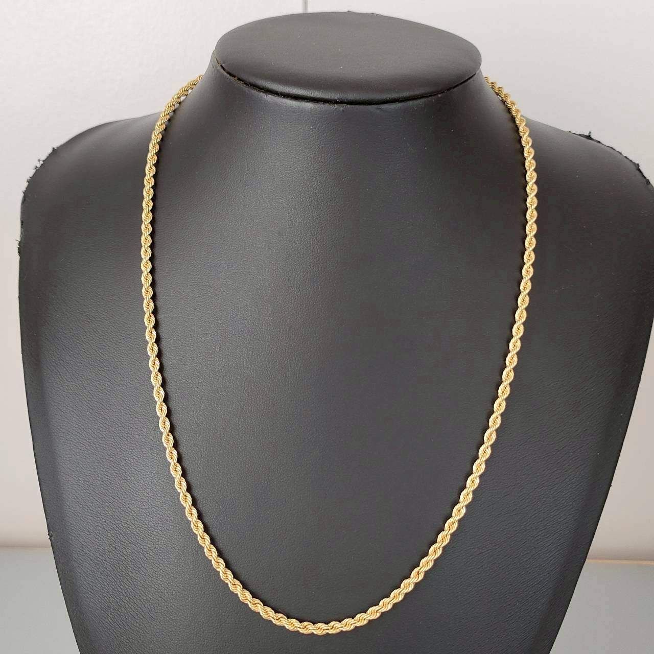 18金 K 18 パイプロープチェーン ネックレス 造幣局刻印 メンズ 10.5 g 50㎝ D 135