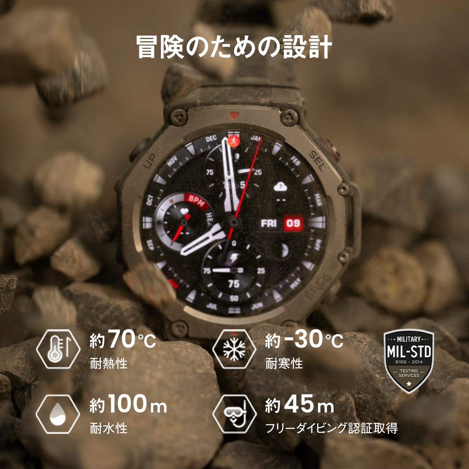 Amazfit T-Rex 0 48mm スマートウォッチ アマズフィット Pro ヤマダ 
