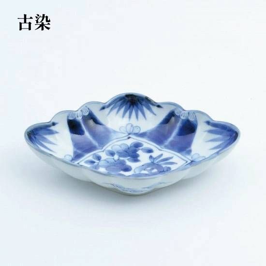 和食器 有田焼 染付 菱型菊割向付 ひし形の小鉢 皿 オシャレな小料理