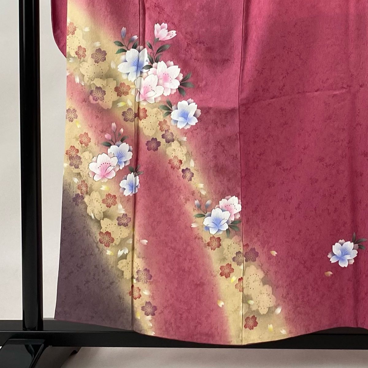 最も  振袖 濃 ぼかし 金彩 桜 鈴乃屋 袷 M 裄丈65.5cm 身丈158cm 着物・浴衣