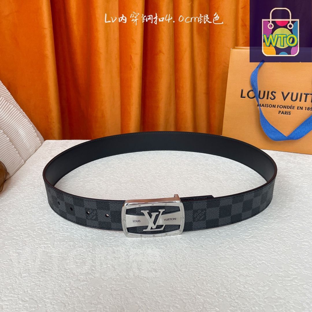 今日特価】LOUIS VUITTON 4.0cm クラシックプリント ベルト-1