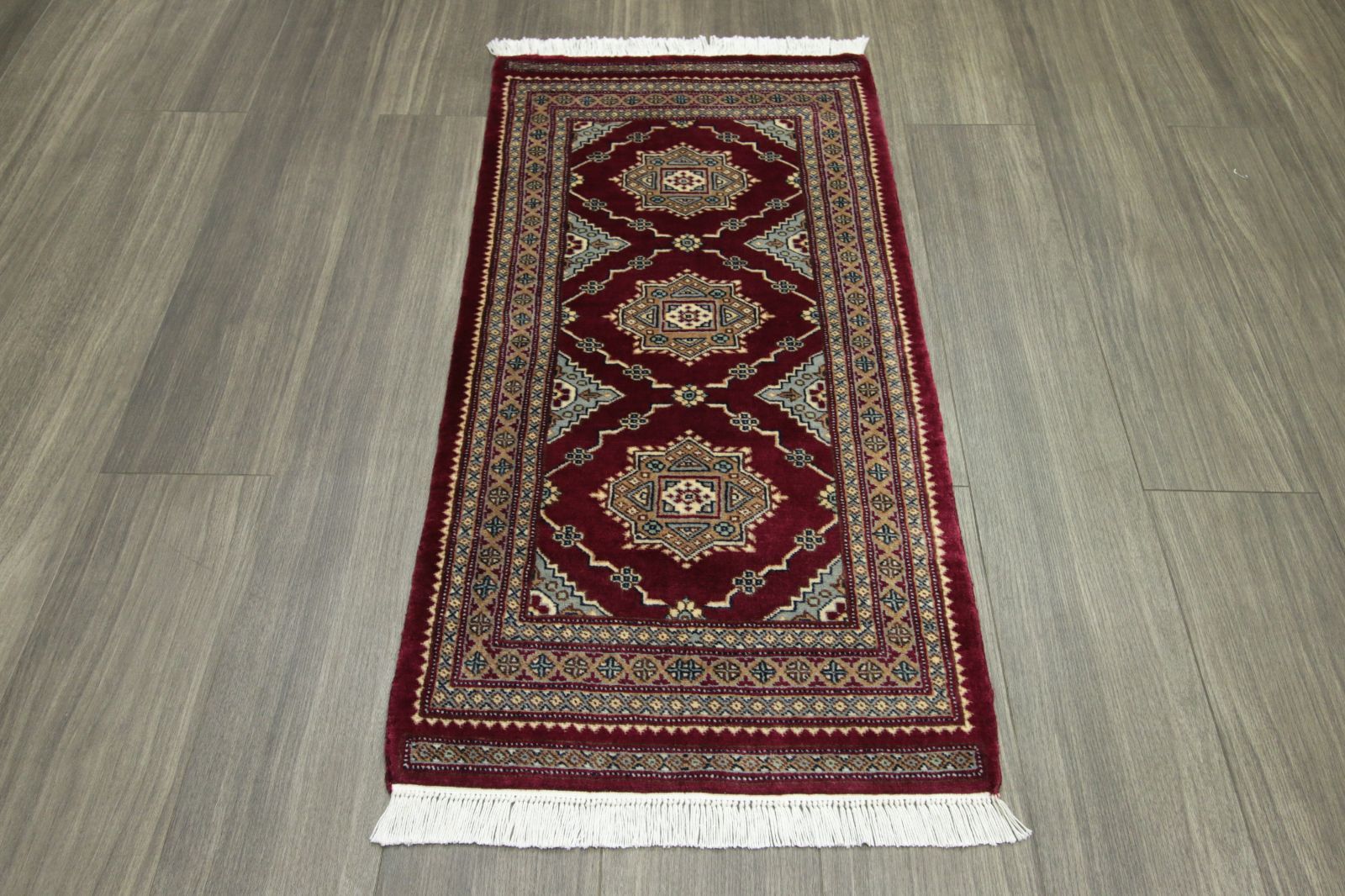 最高級カーペット パキスタン手織り絨毯 玄関マット 54x106cm ＃122