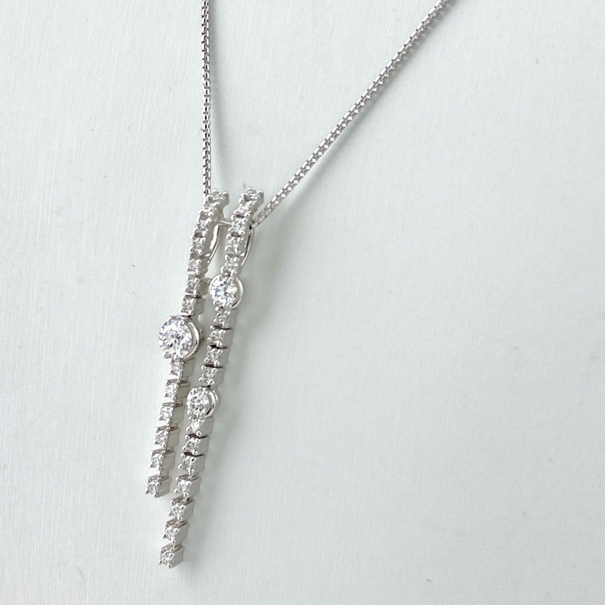 在庫一掃 タサキ TASAKI メレダイヤ デザインネックレス WG ホワイトゴールド ペンダント ネックレス K18 WG ダイヤモンド レディース
