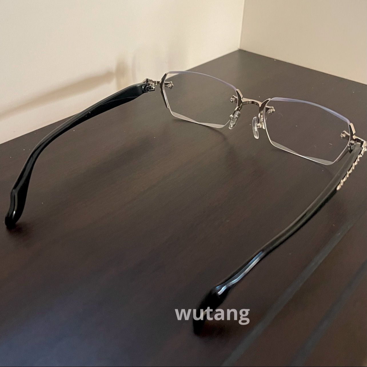 リムレスメガネ シルバー クリアレンズ 縁無し y2k クロムハーツ