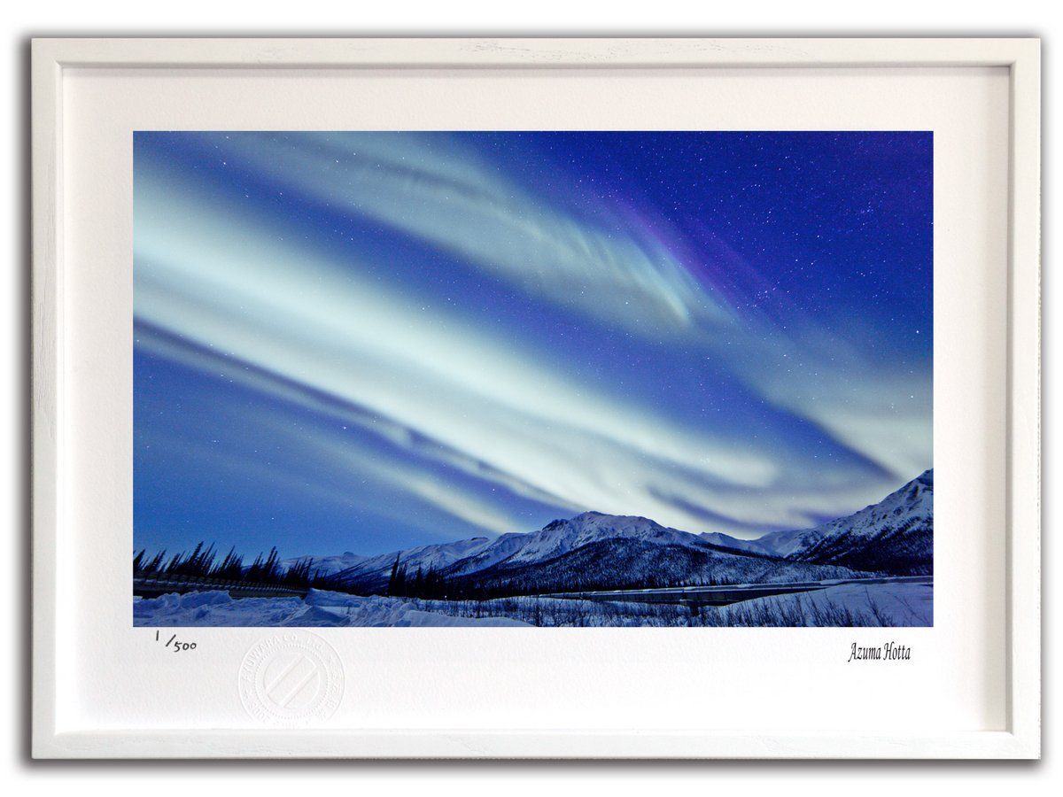 版画 絵画 オーロラとテント001 アラスカ/インテリア 額入り